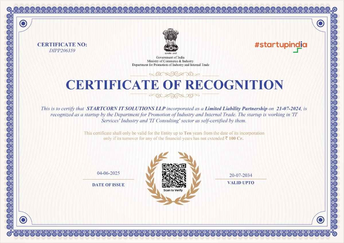 Recognition certificate